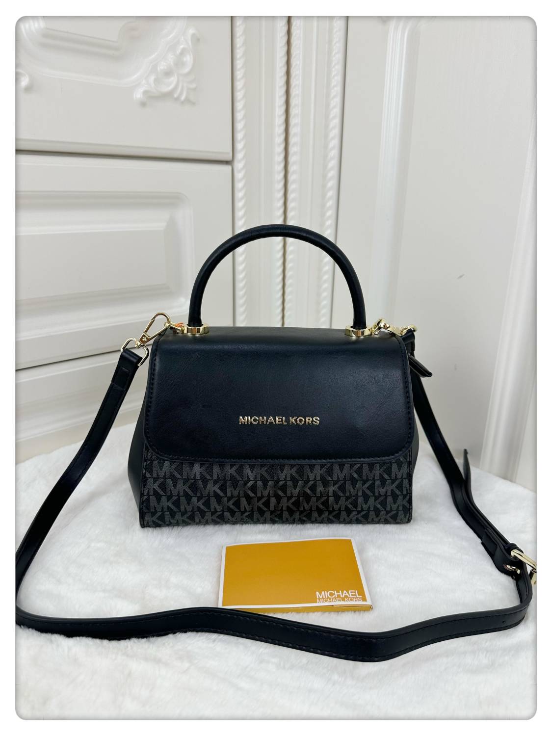 Michael Kors Ava Top Black Leather Bag-0