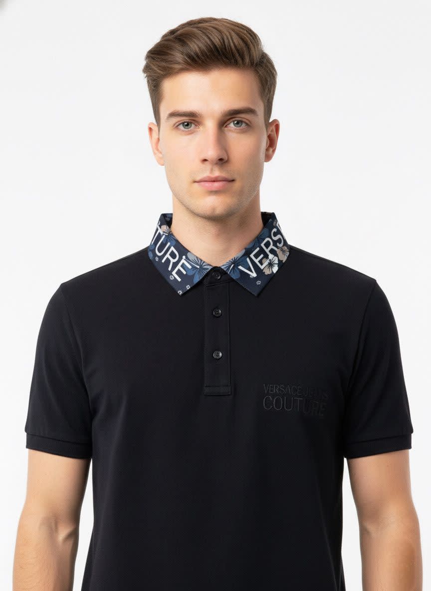 Versace Black Premium Quality Polo T-shirt-1