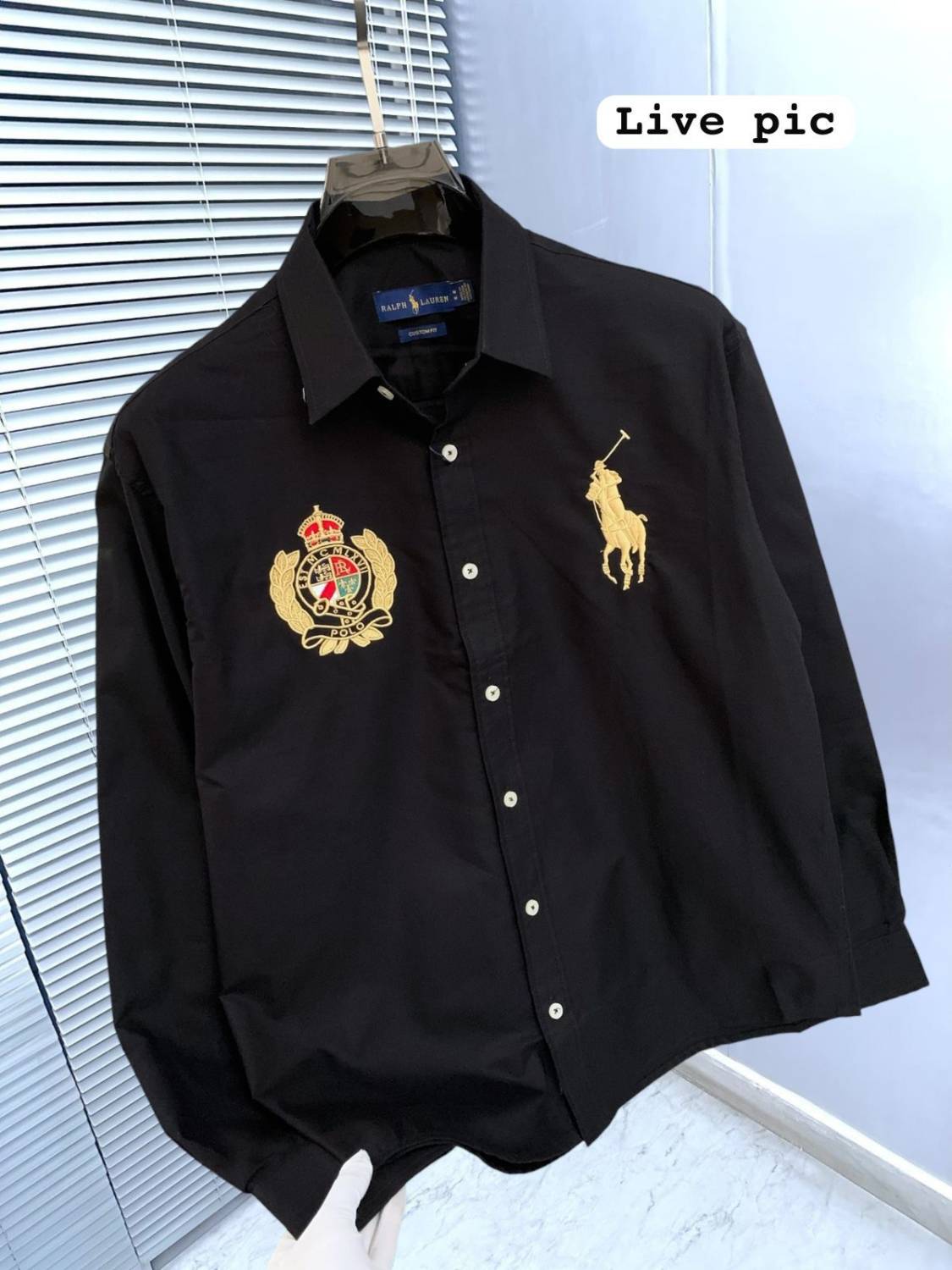 Ralph Lauren Embroidered Black Premium Cotton Shirt-3