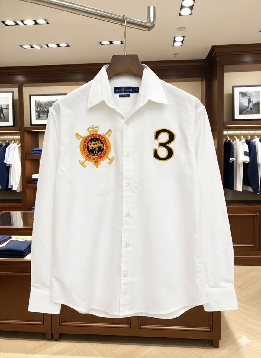 Ralph Lauren Embroidered White Premium Cotton Shirt-1
