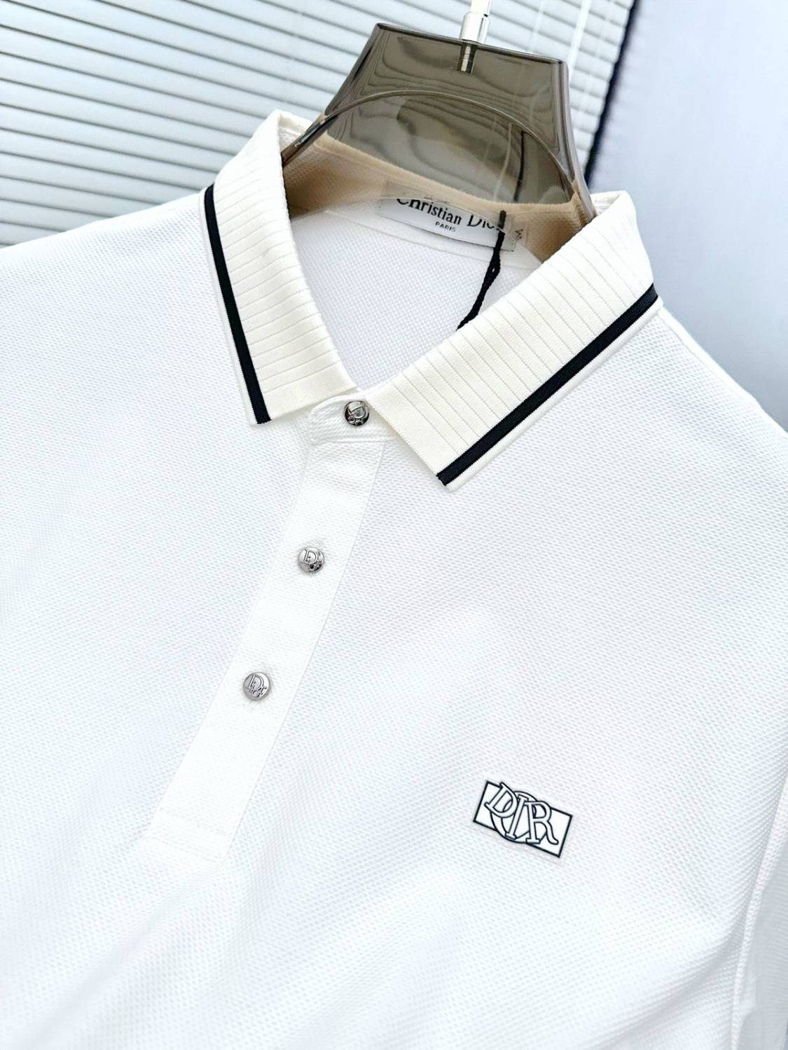 Dior White Premium Quality Polo T-Shirt-1
