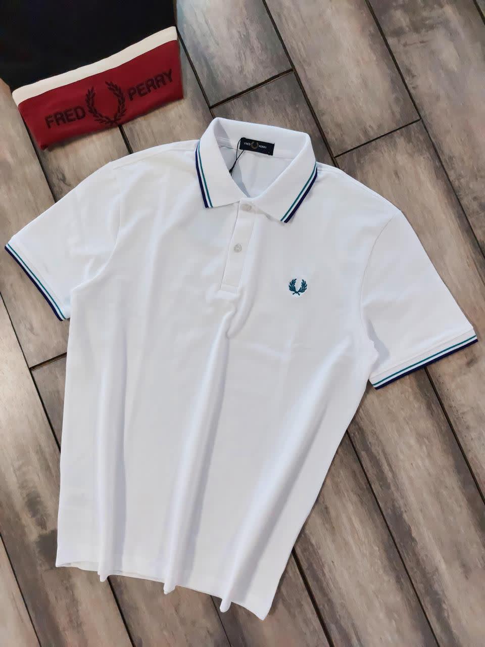 Fred Perry Embroidered logo White Premium T-shirt-1