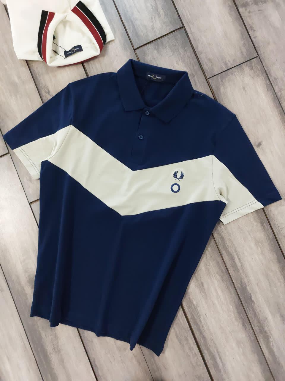 Fred Perry Embroidered logo Blue Premium T-shirt-0