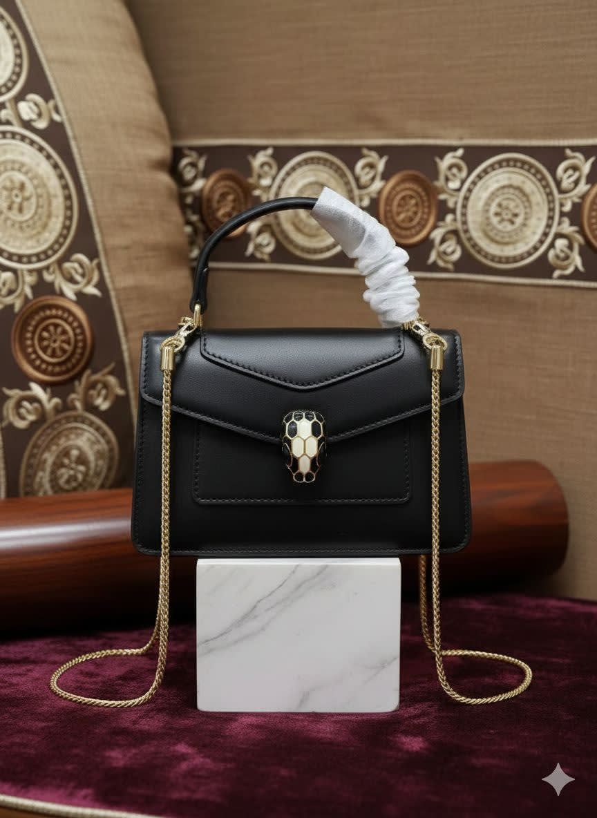 Bvlgari Serpenti Forever Top Black Shoulder Bag-0