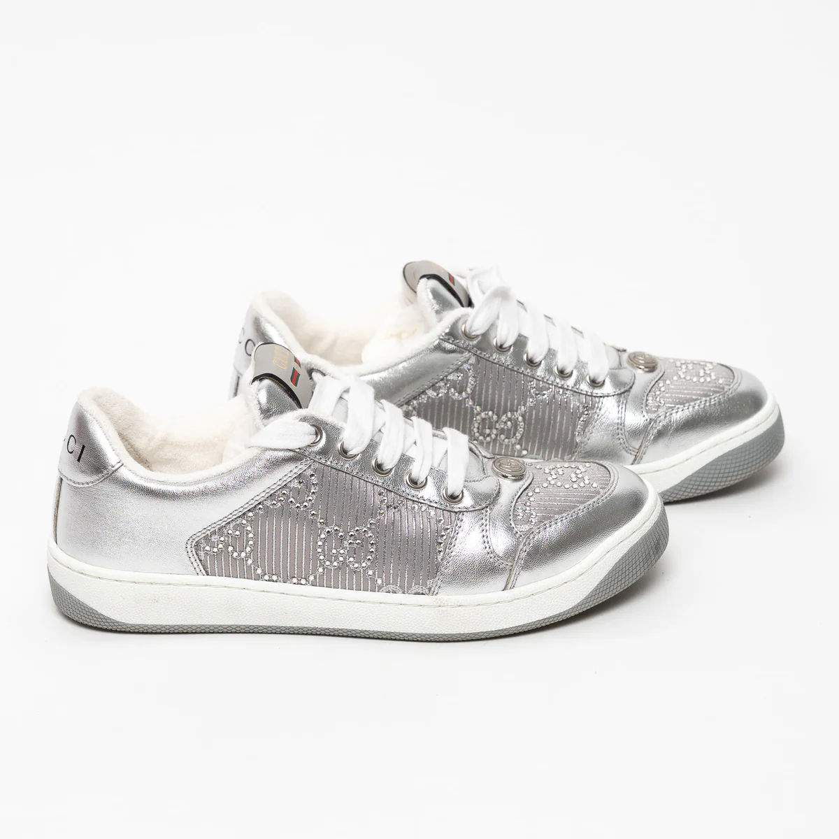 Gucci White Screener GG Sneakers-0