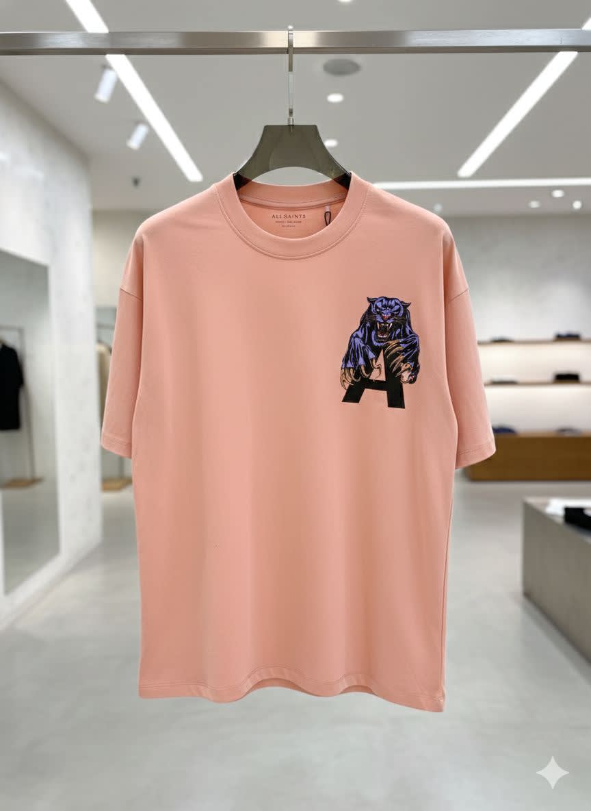 All Saints Pink Premium Quality T-shirt-0