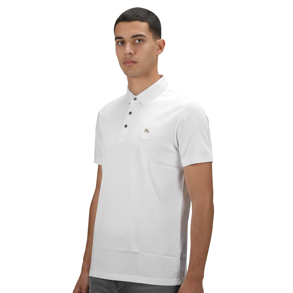 Burberry White Premium Quality Polo Tees-0