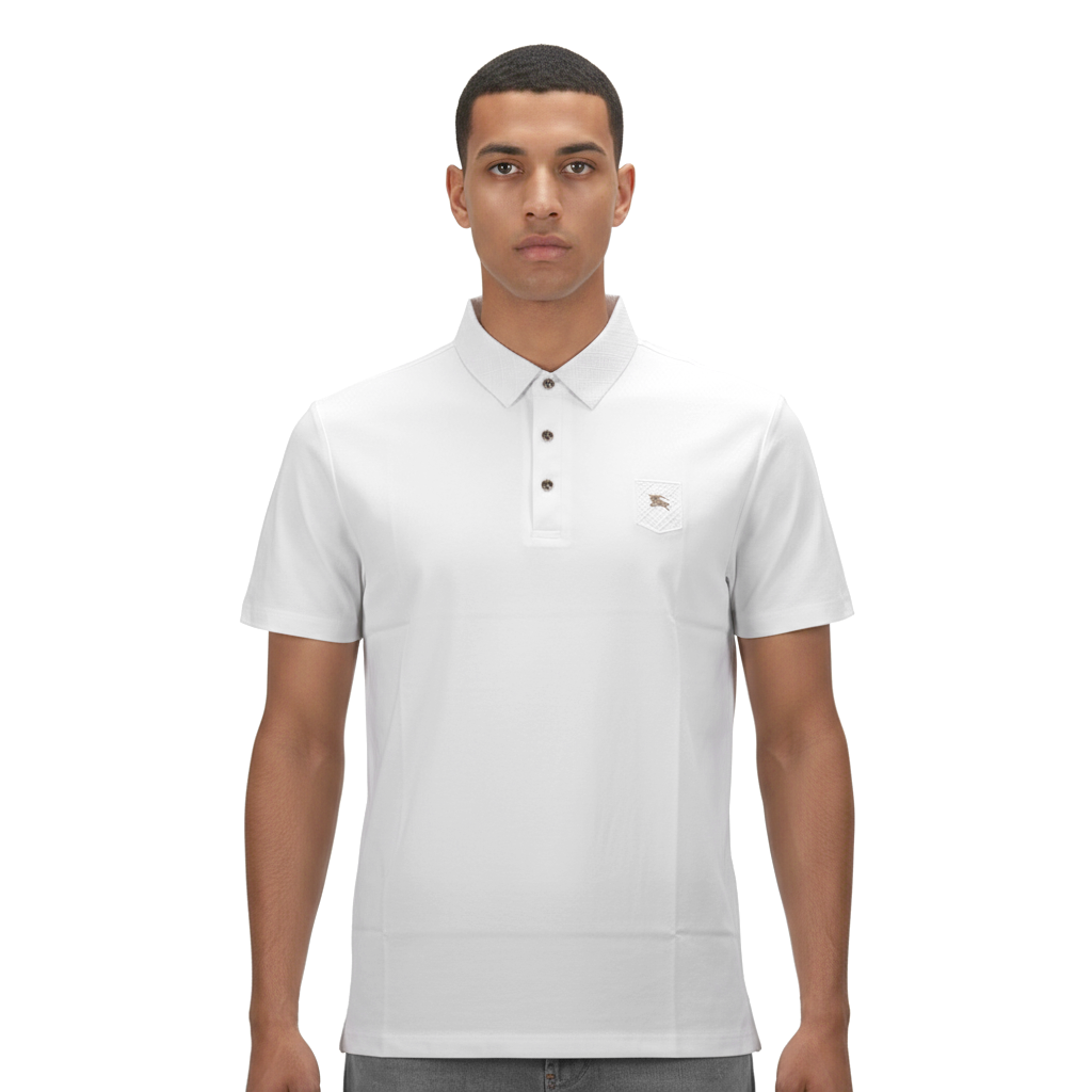 Burberry White Premium Quality Polo Tees-1