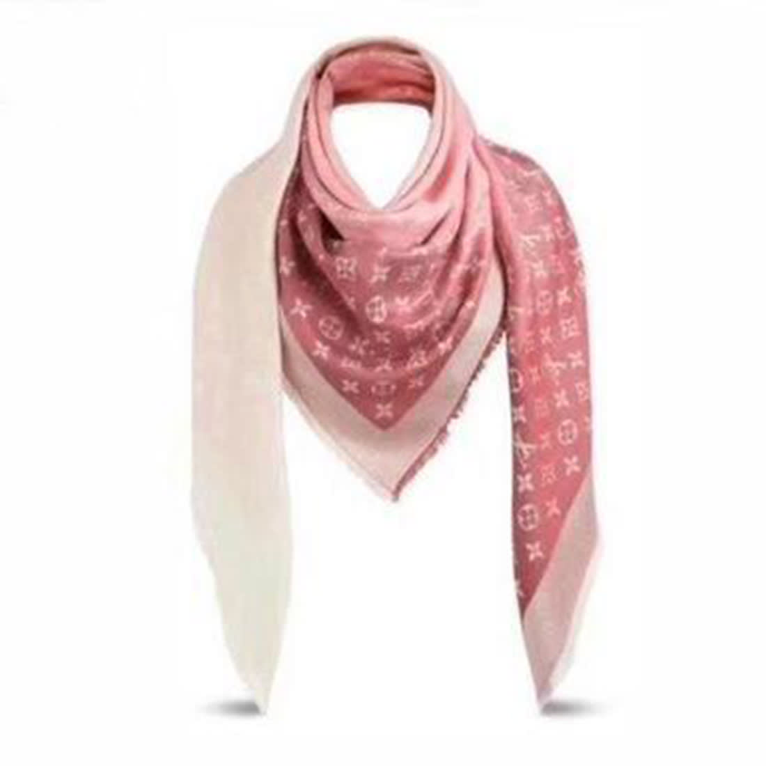 Louis Vuitton Pink Semi Wollen Monogram Gradient Shawl-0