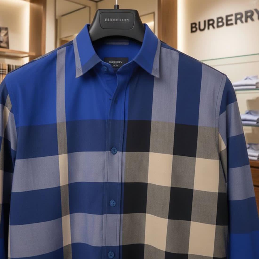 Burberry Blue Premium Quality Shirt-2
