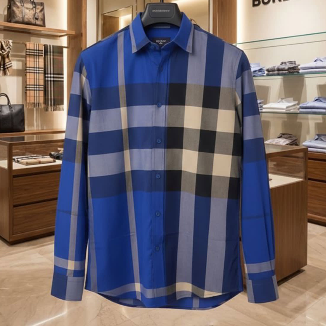 Burberry Blue Premium Quality Shirt-3