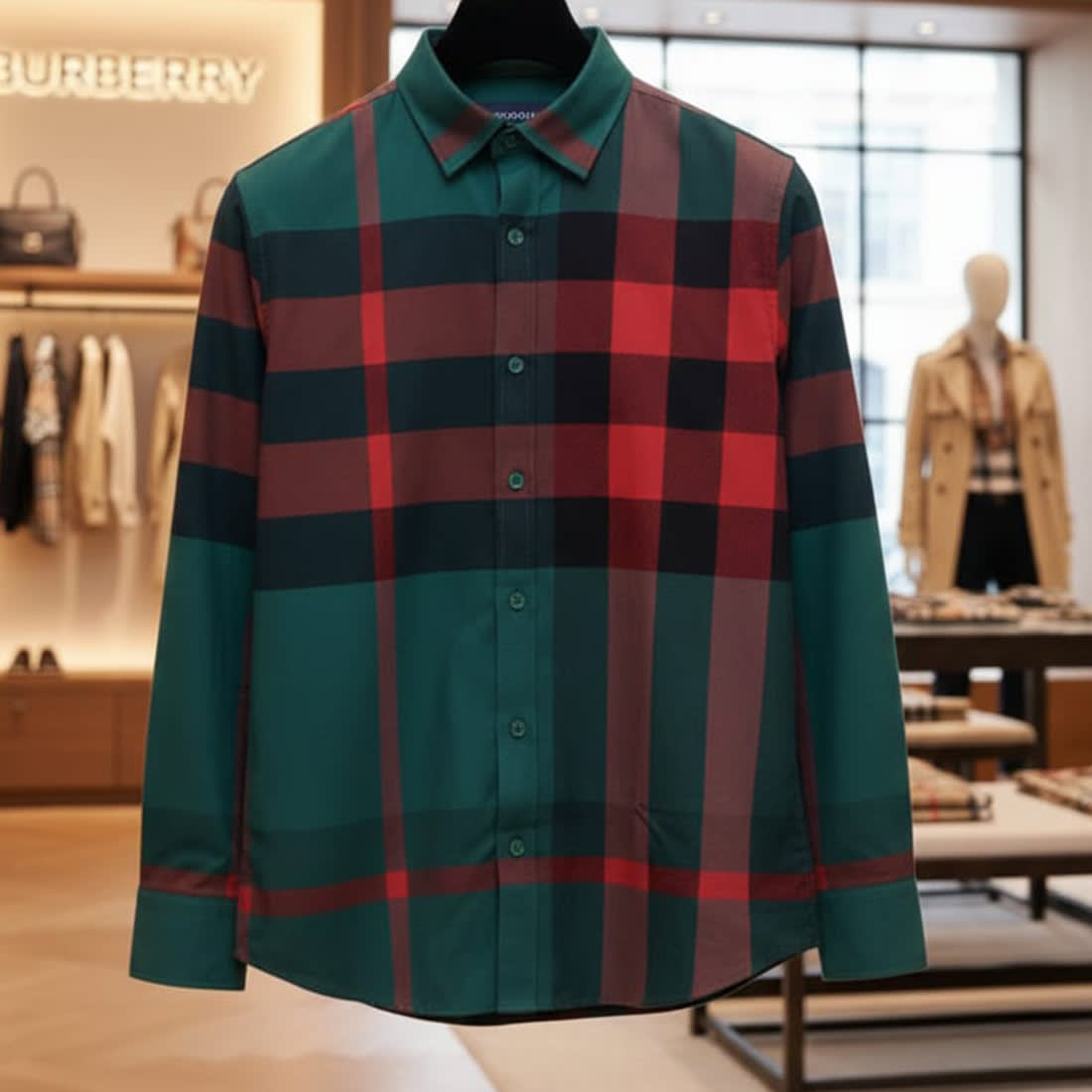 Burberry Green Premium Quality Shirt-2