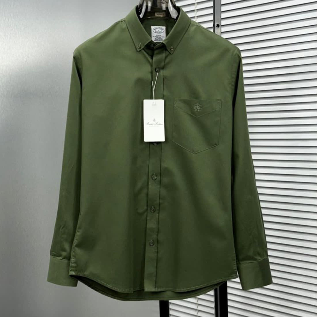 Brooks Brothers Green Premium Cotton Shirt-0