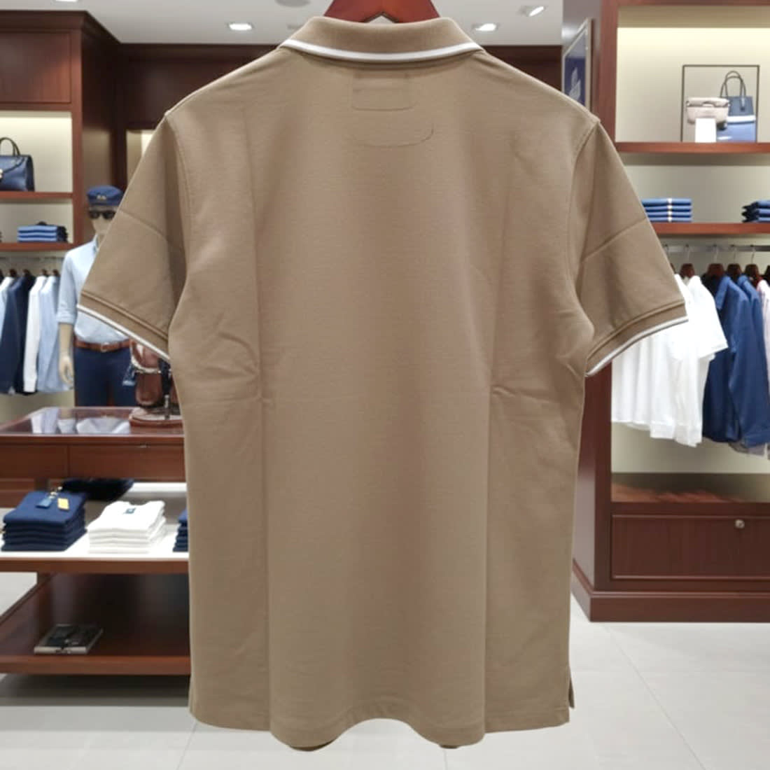 Ralph Lauren Beige Premium Collar T-shirt-2
