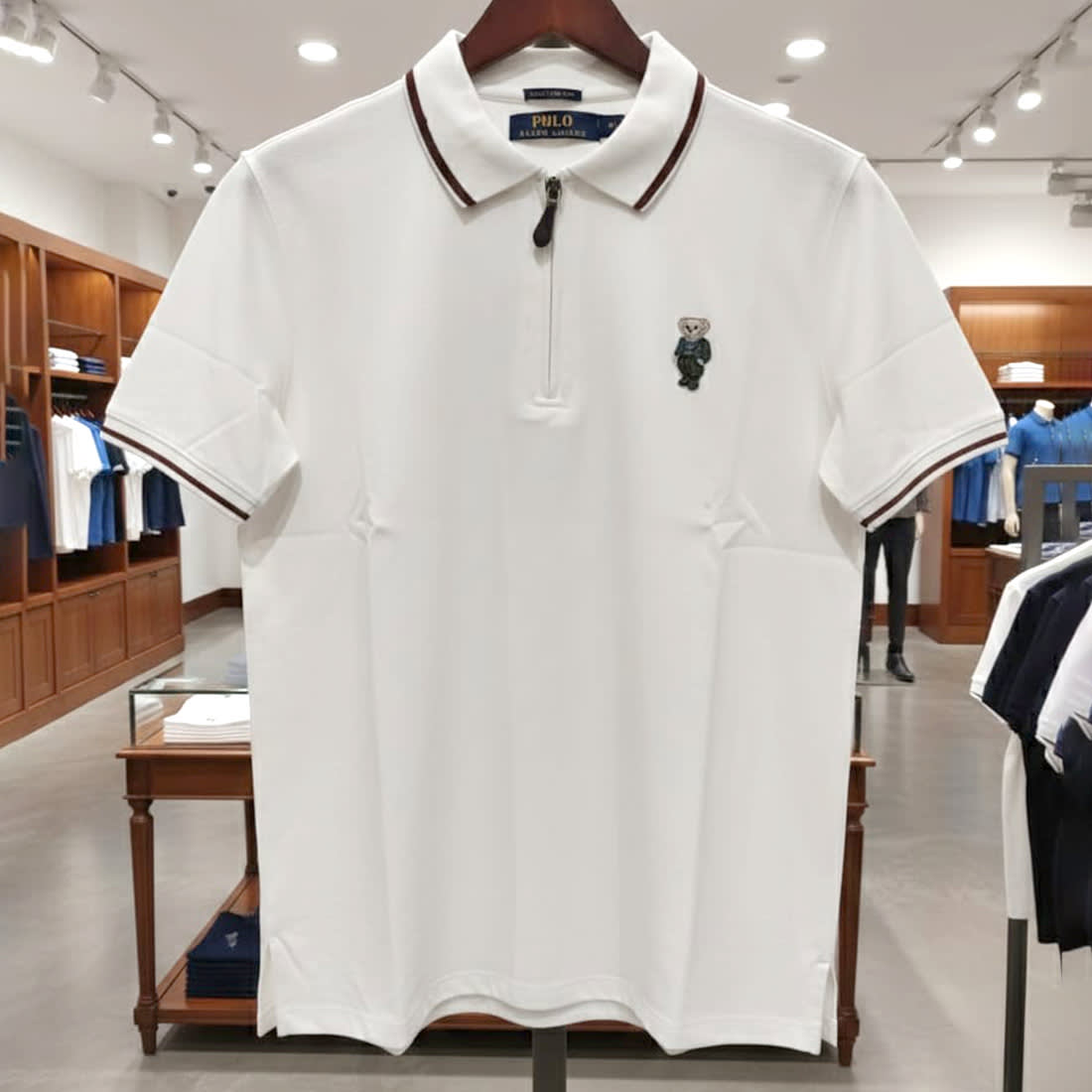 Ralph Lauren White Premium Collar T-shirt-0