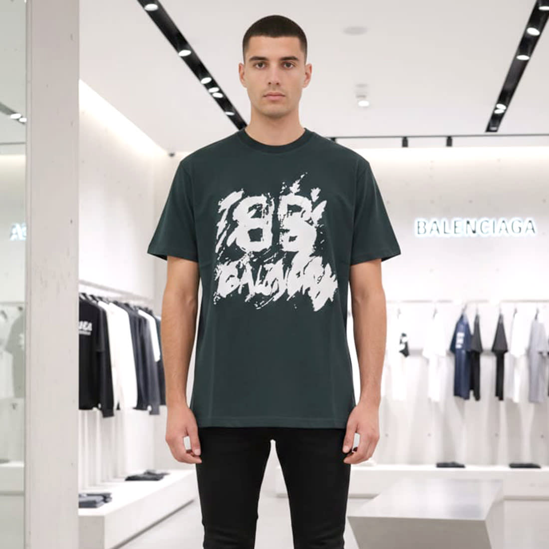 Balenciaga Green Premium Quality T-shirt-1