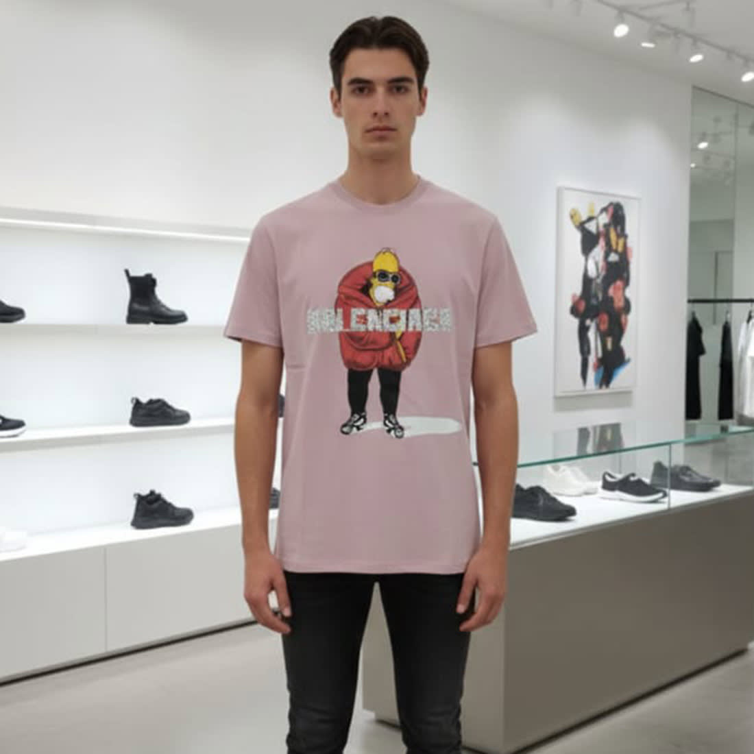 Balenciaga Pink Premium Quality T-shirt-2