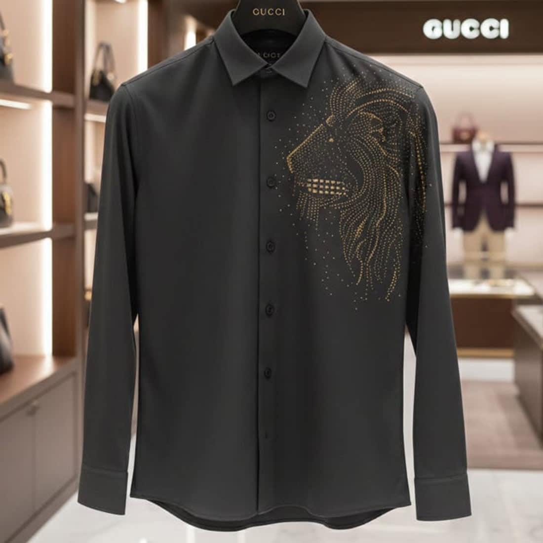 Gucci Black Premium Quality Cotton Shirt-1