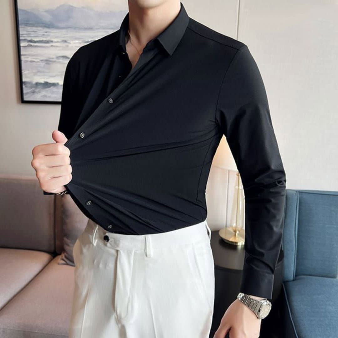Emporio Armani Black Premium Quality Stretchable Shirt-1