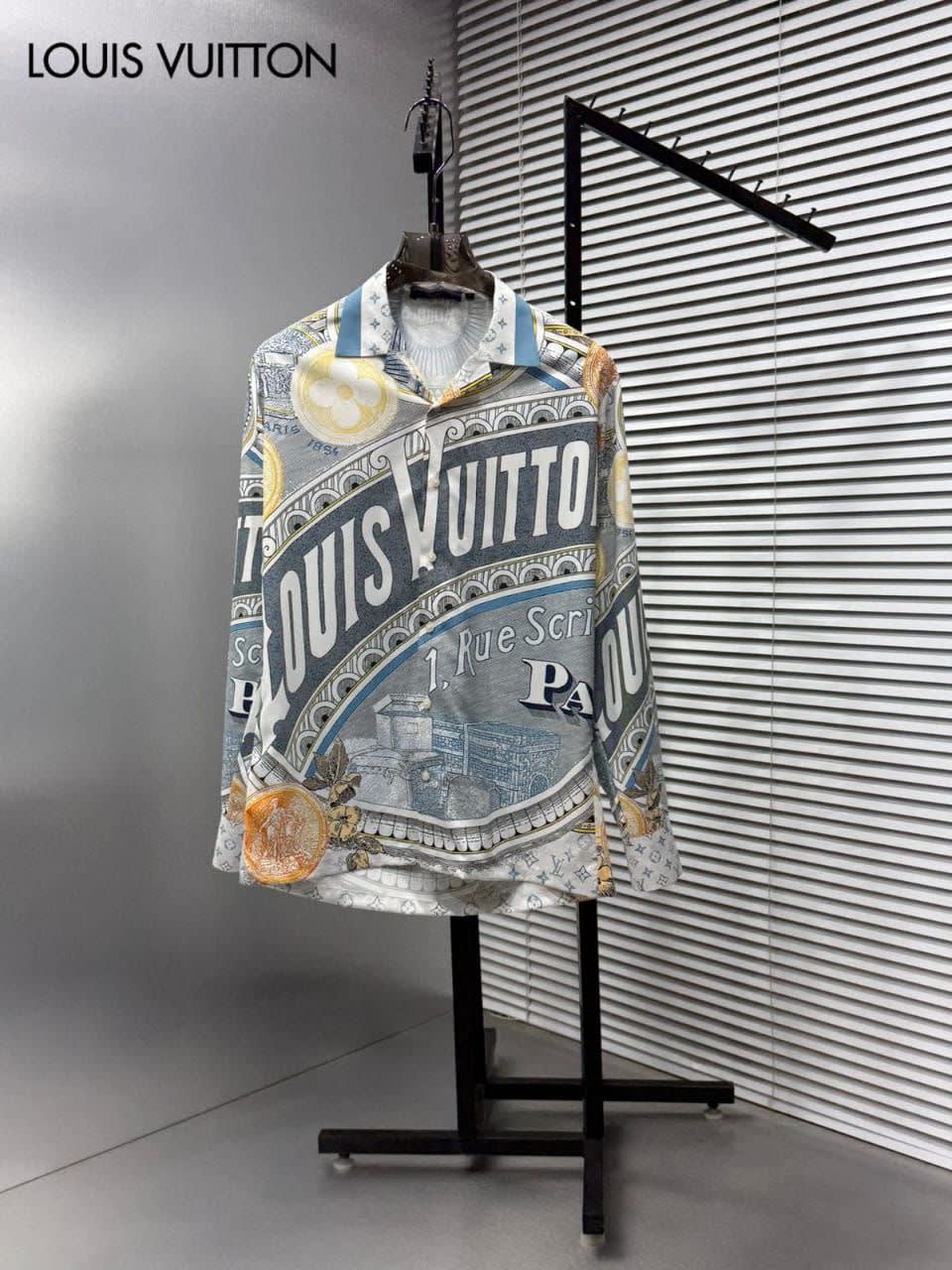 Louis Vuitton Monogram Blue Premium Cotton Shirt-0