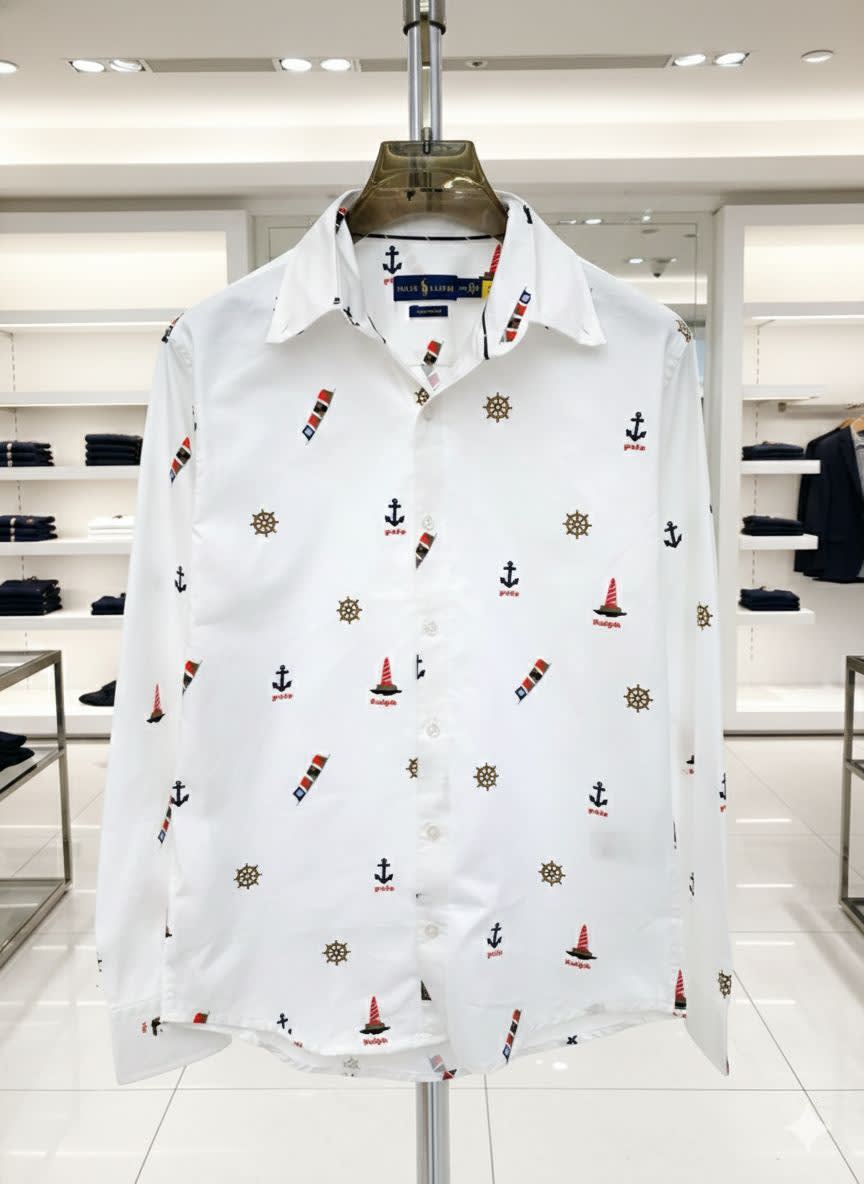 Ralph Lauren Embroidered White Premium Cotton Shirt-0