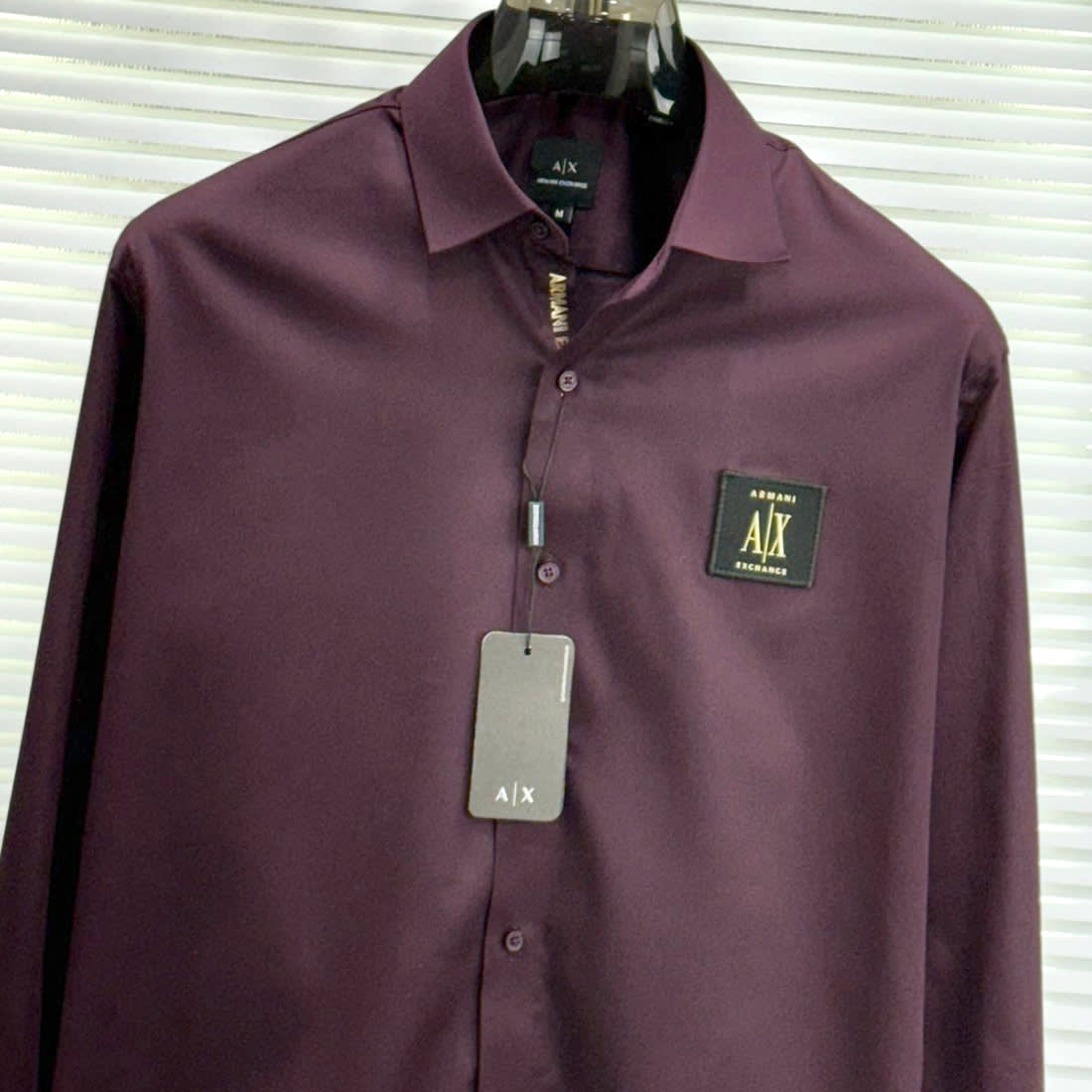 Armani Exchange Wine Premium Quality Cotton Shirt-0