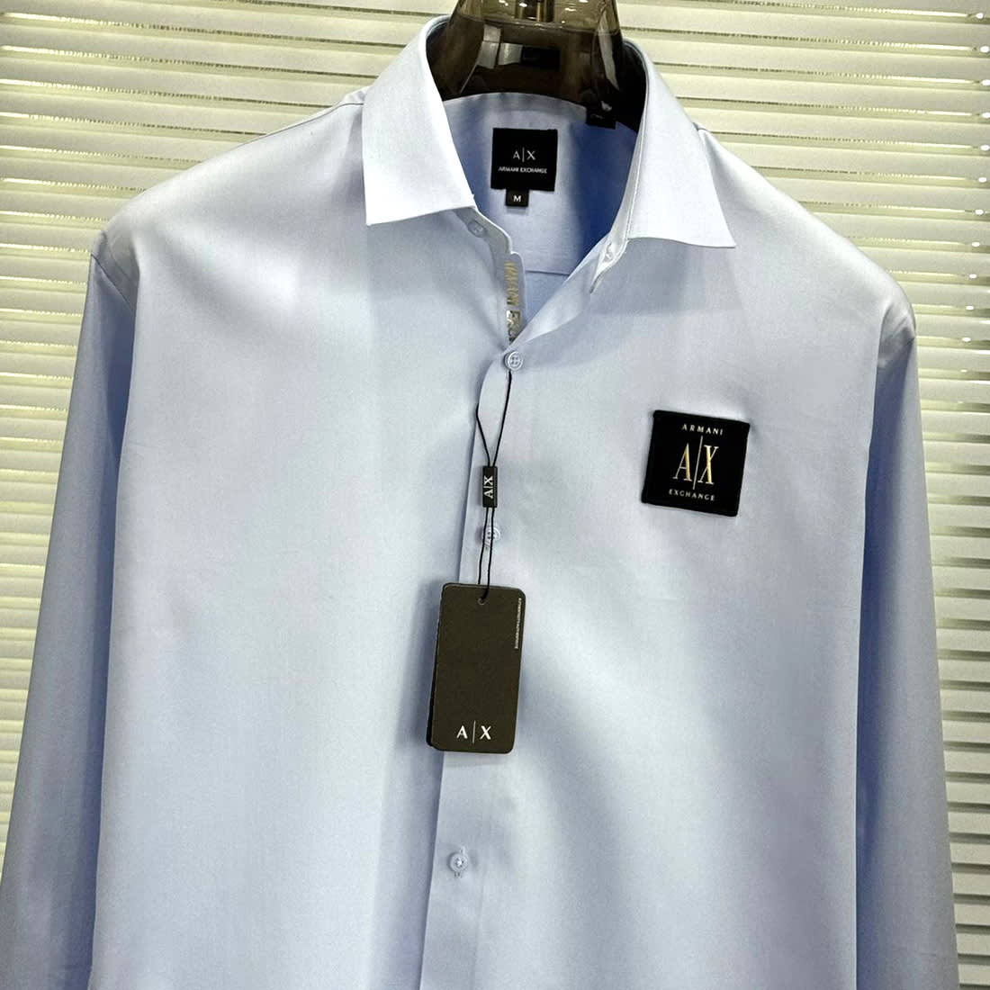 Armani Exchange Sky Blue Premium Quality Cotton Shirt-0