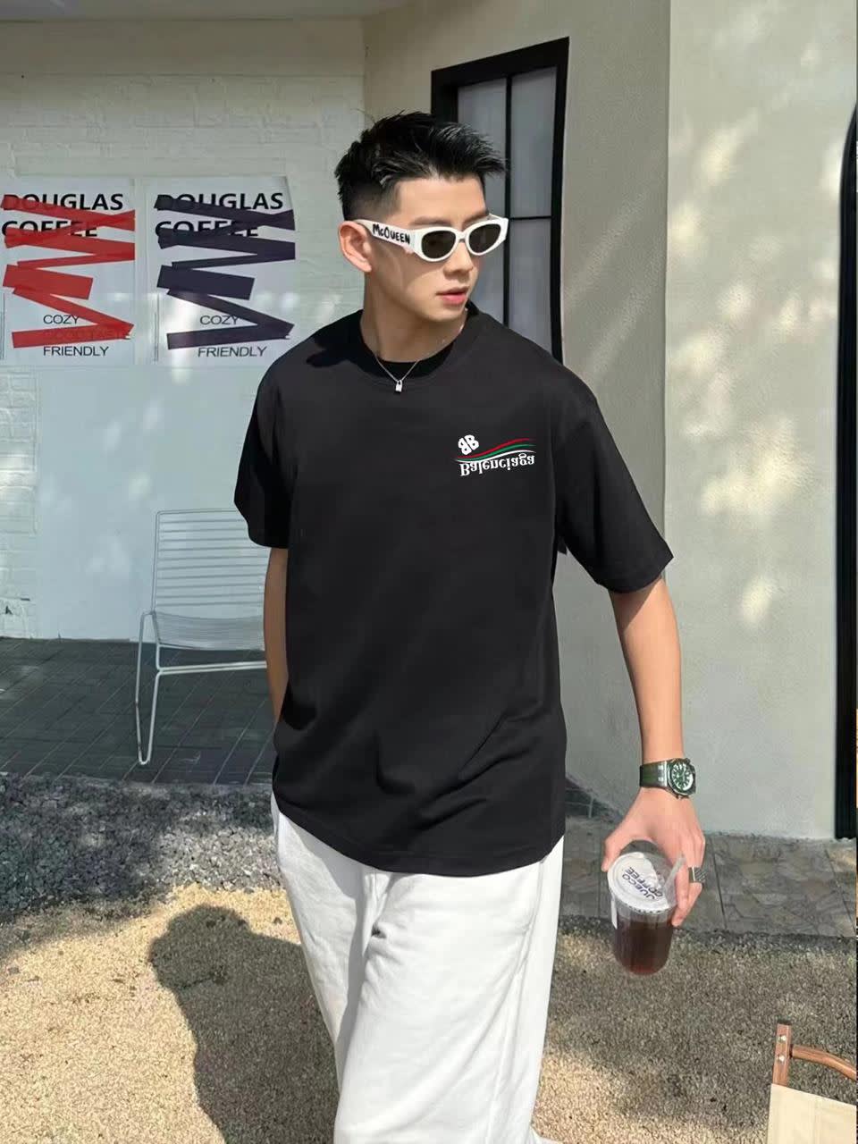 Balenciaga Black Premium Quality Baggy Fit T-shirt-0