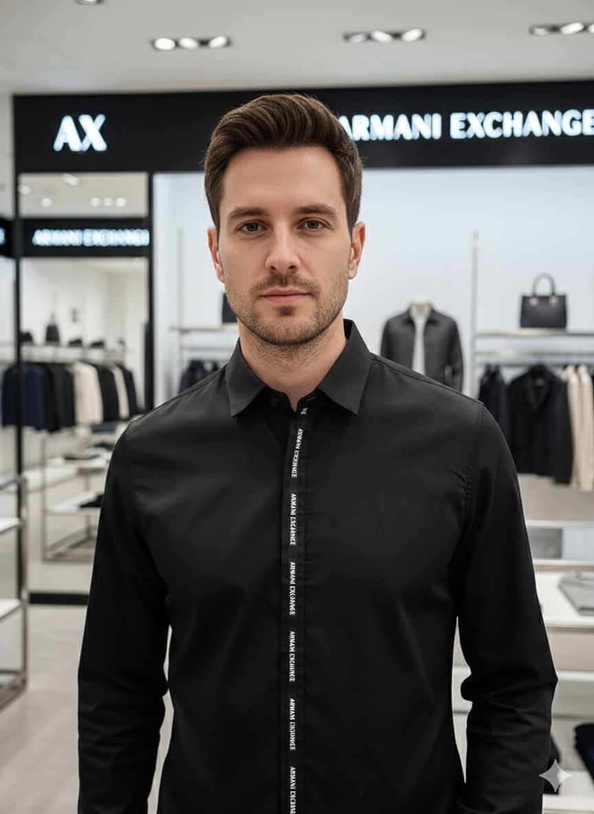 Armani Exchange Black Premium Quality Cotton Shirt-1