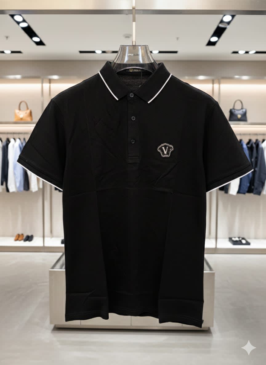 Versace Black Premium Quality Polo T-shirt-1