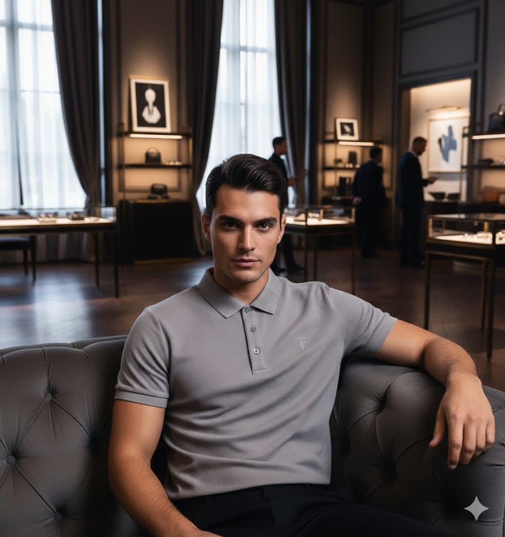 Tom Ford Grey Premium Cotton T-shirt-0