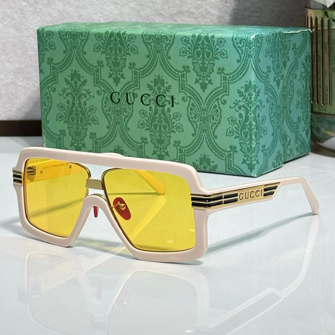 Gucci GG0900S Yellow Oversize Sunglasses-0
