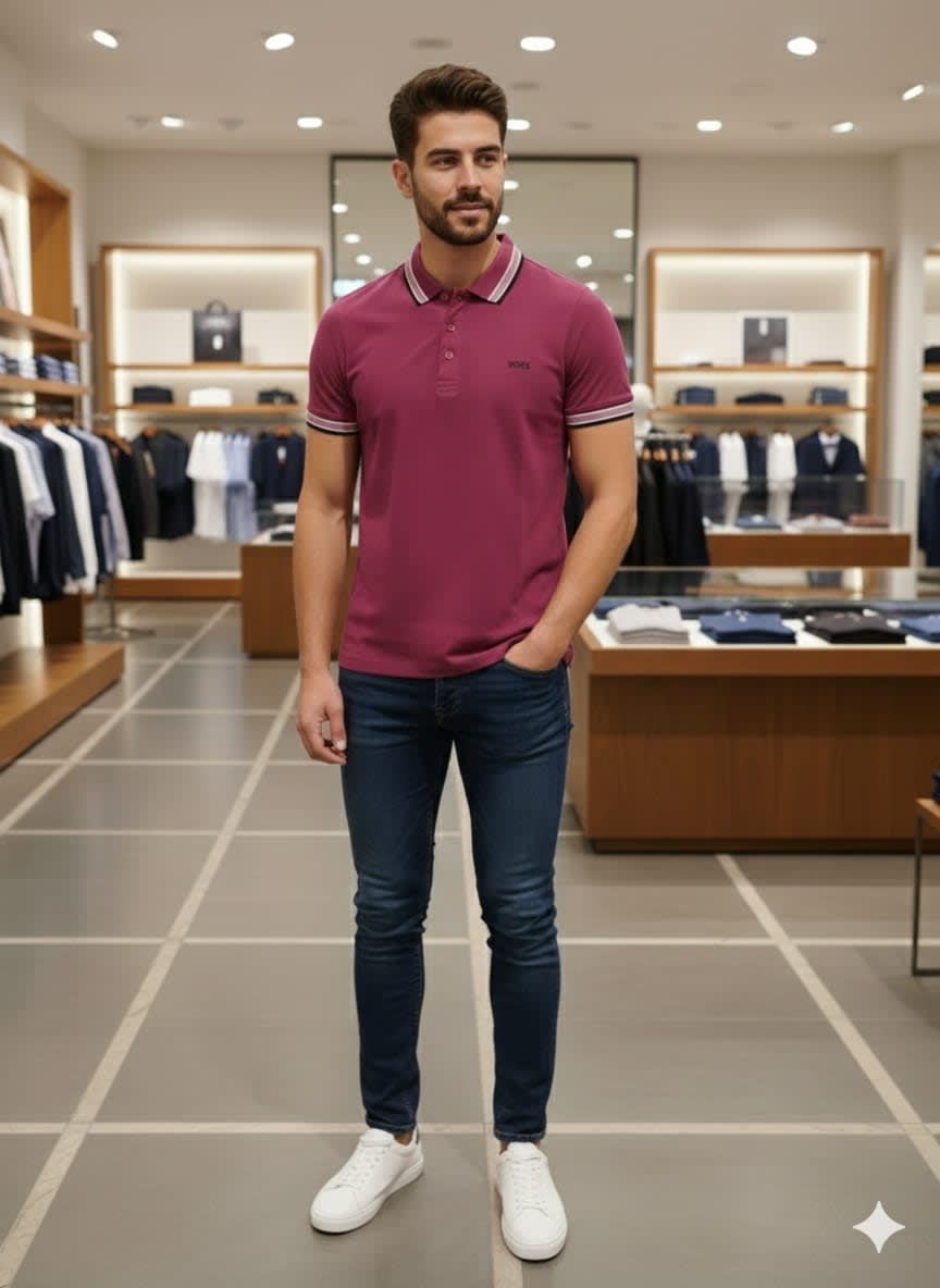 Hugo Boss Dark Pink Premium Quality Tees-0