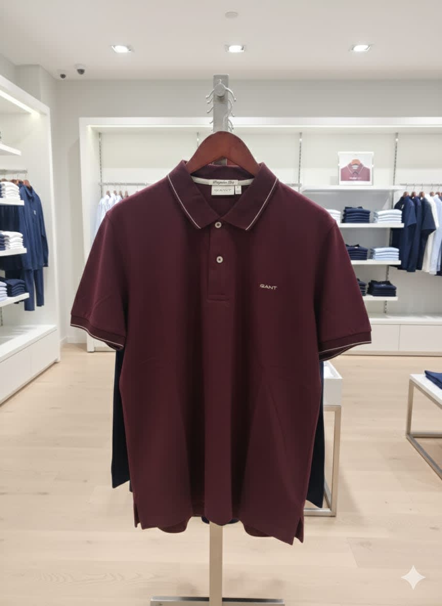 Gant Maroon Premium Quality T-shirt-3