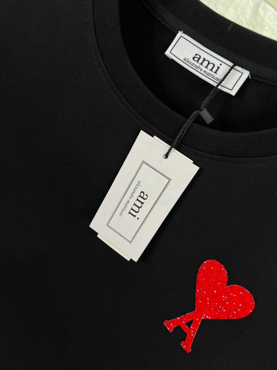 Ami Black Premium Quality Heart Logo T-shirt-2