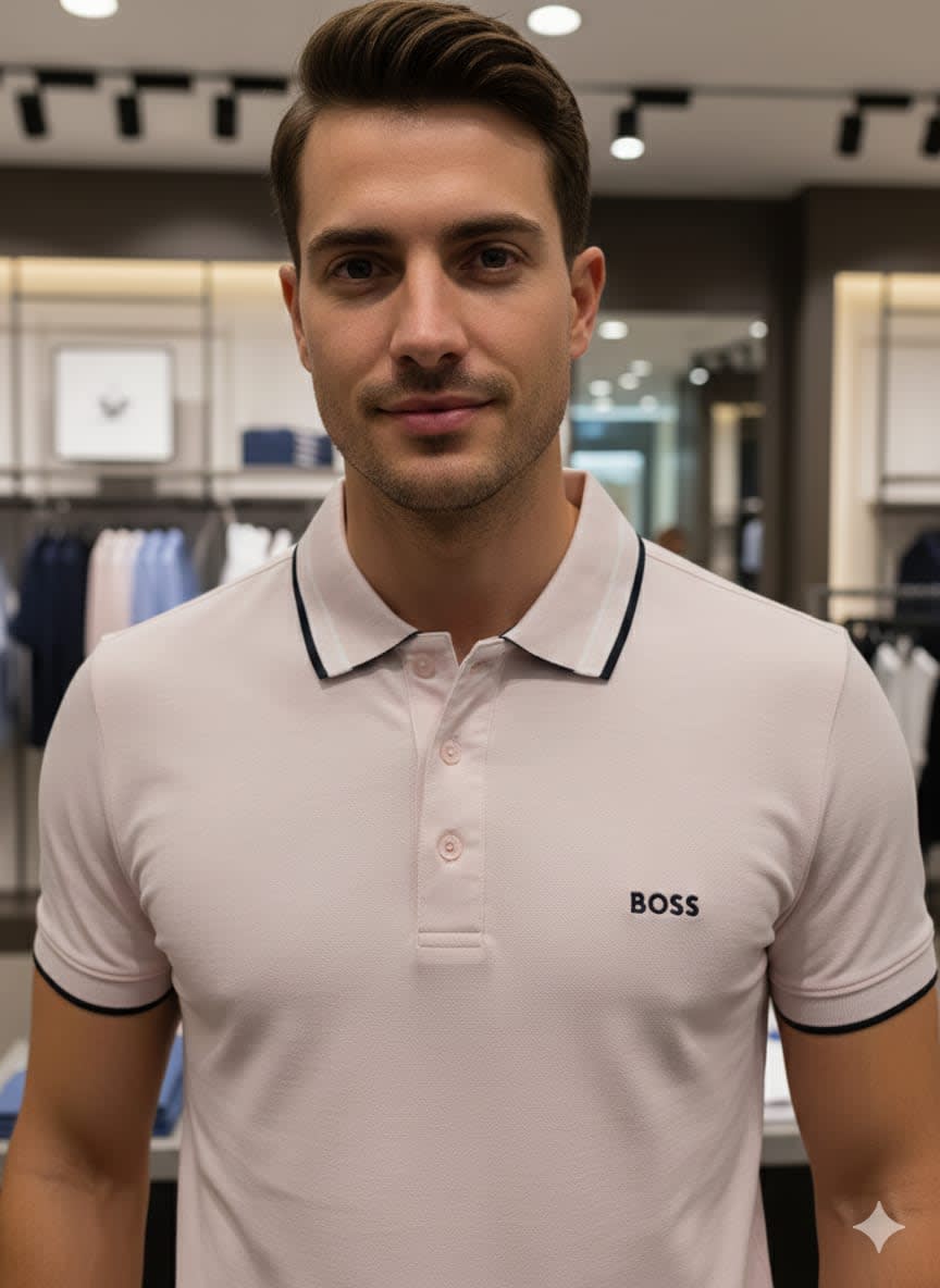 Hugo Boss Light Pink Premium Quality Tees-1