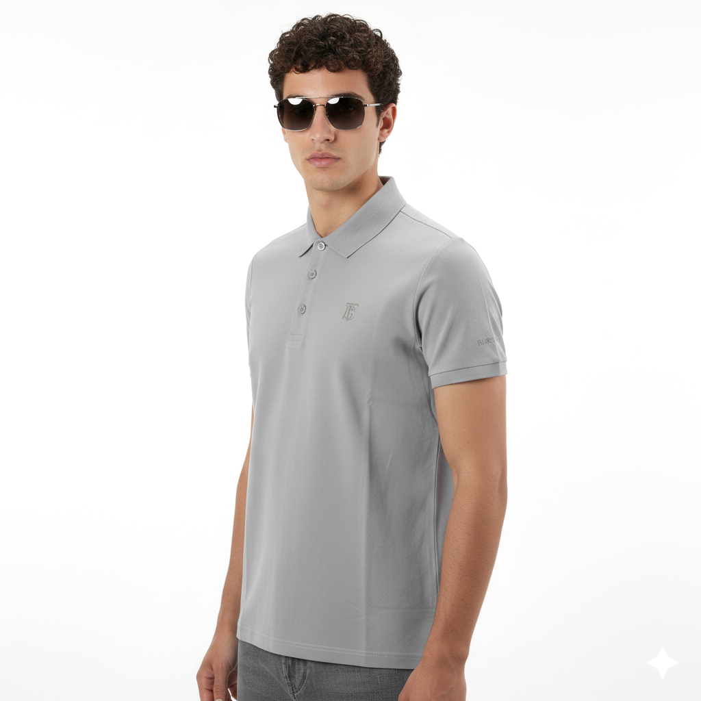 Burberry TB Embroidered Icon Grey Premium T-shirt-0