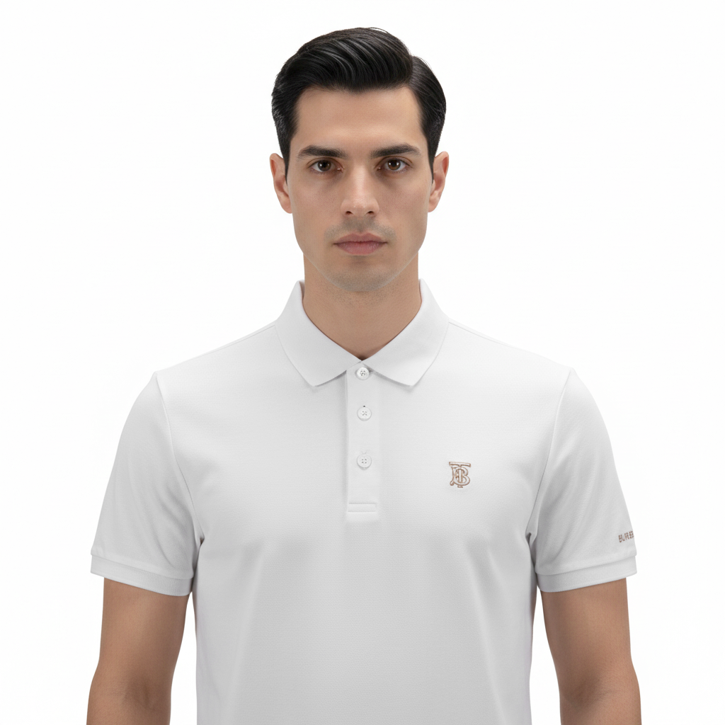 Burberry TB Embroidered White Premium T-shirt-3