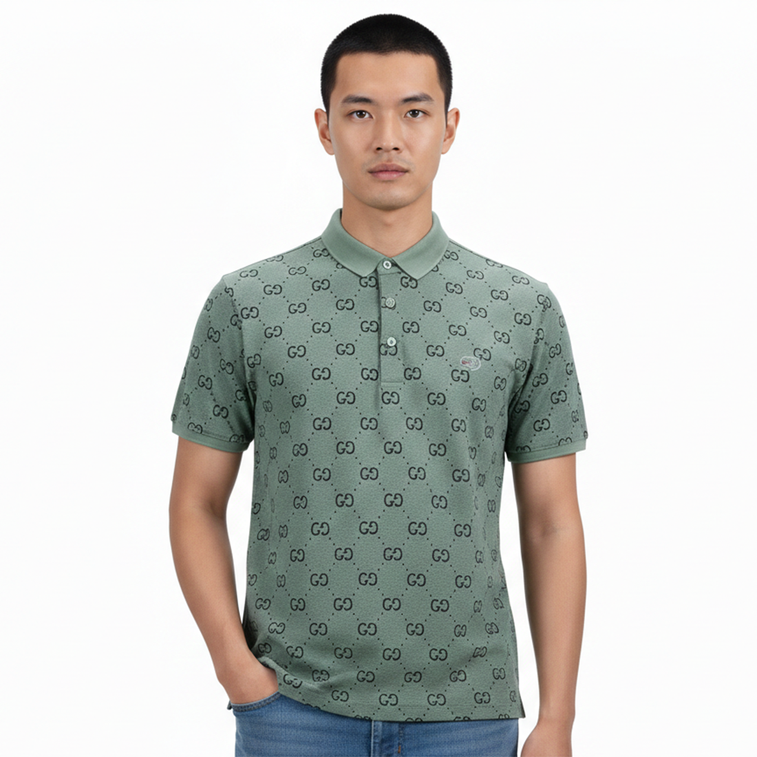Gucci Green Premium Quality Polo Tees-1