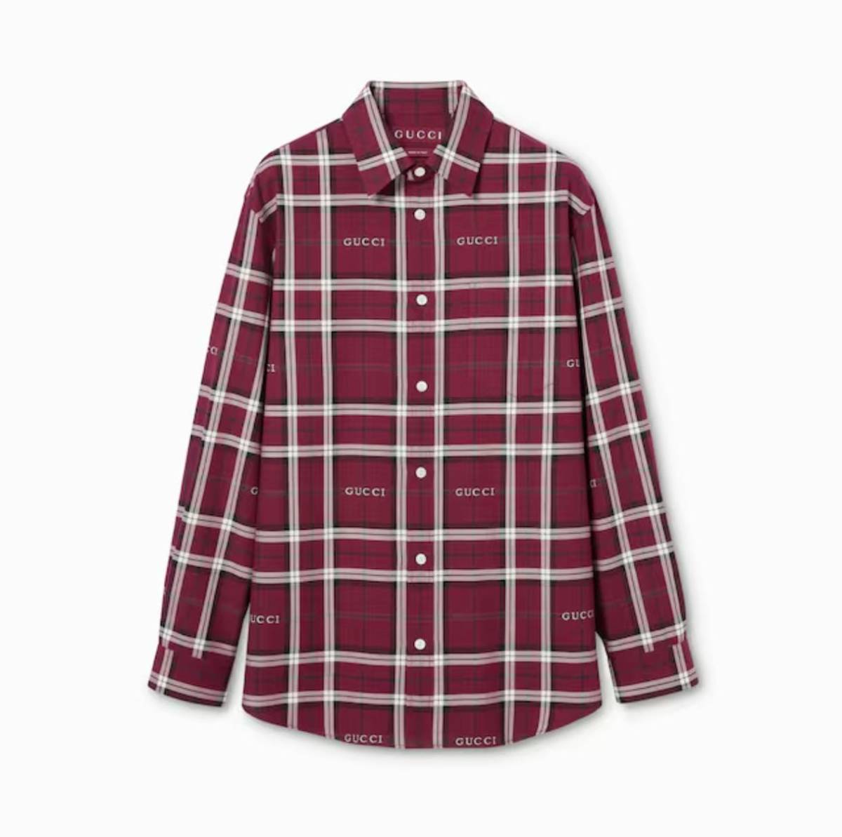 Gucci Wine Premium Quality Cotton Shirt-1