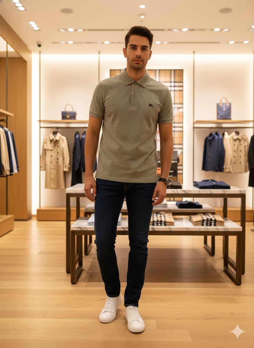 Burberry Grey Premium Quality T-shirt-0