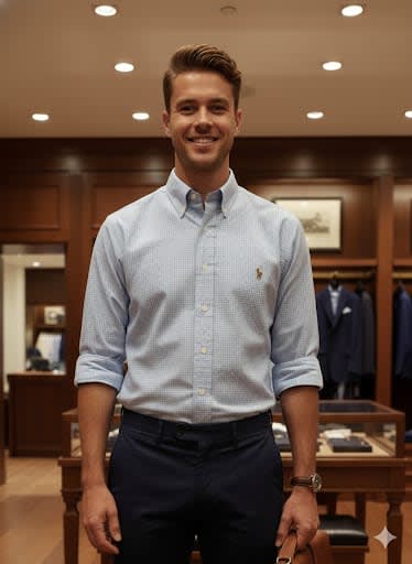 Ralph Lauren Blue Premium Quality Cotton Shirt-1