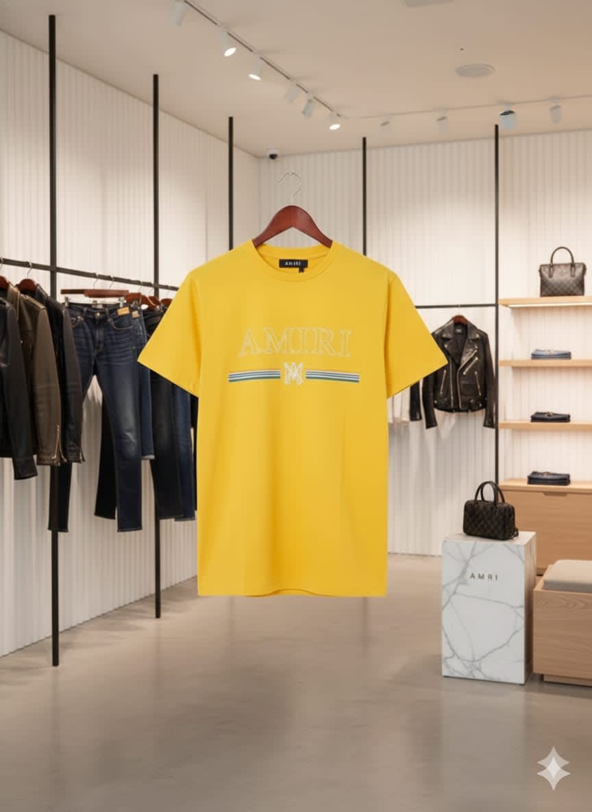 Amiri Yellow Premium Quality T-shirt-2