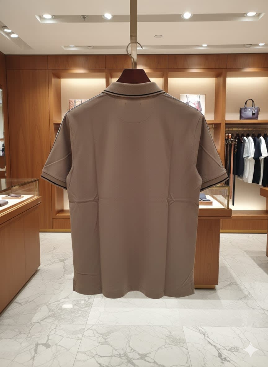 Louis Vuitton Brown Embroidery Logo Premium T-shirt-3