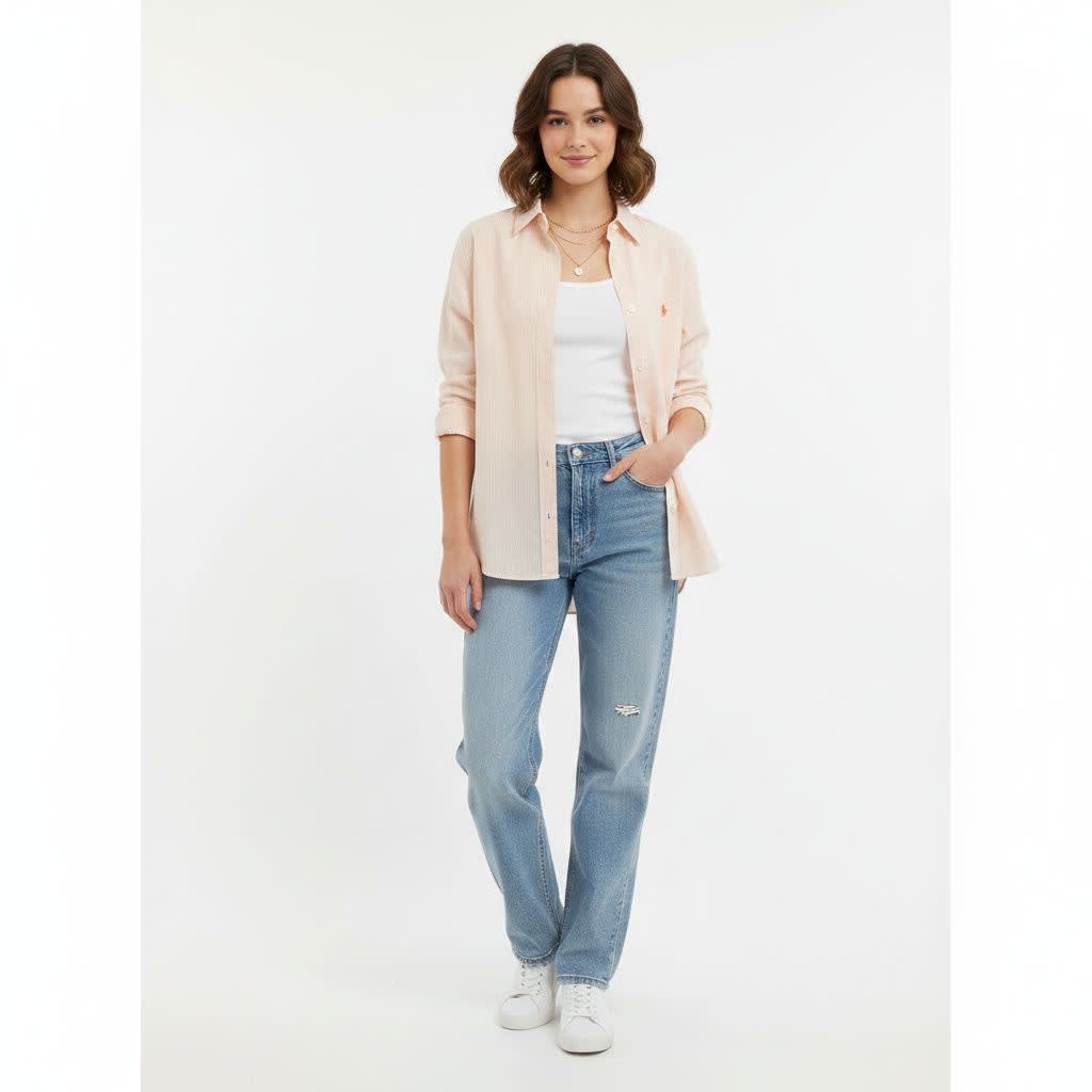 Ralph Lauren Pink Premium Quality Women Shirt-0