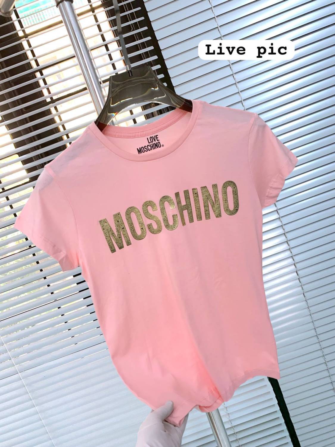 Moschino Pink Premium Quality Women T-shirt-1