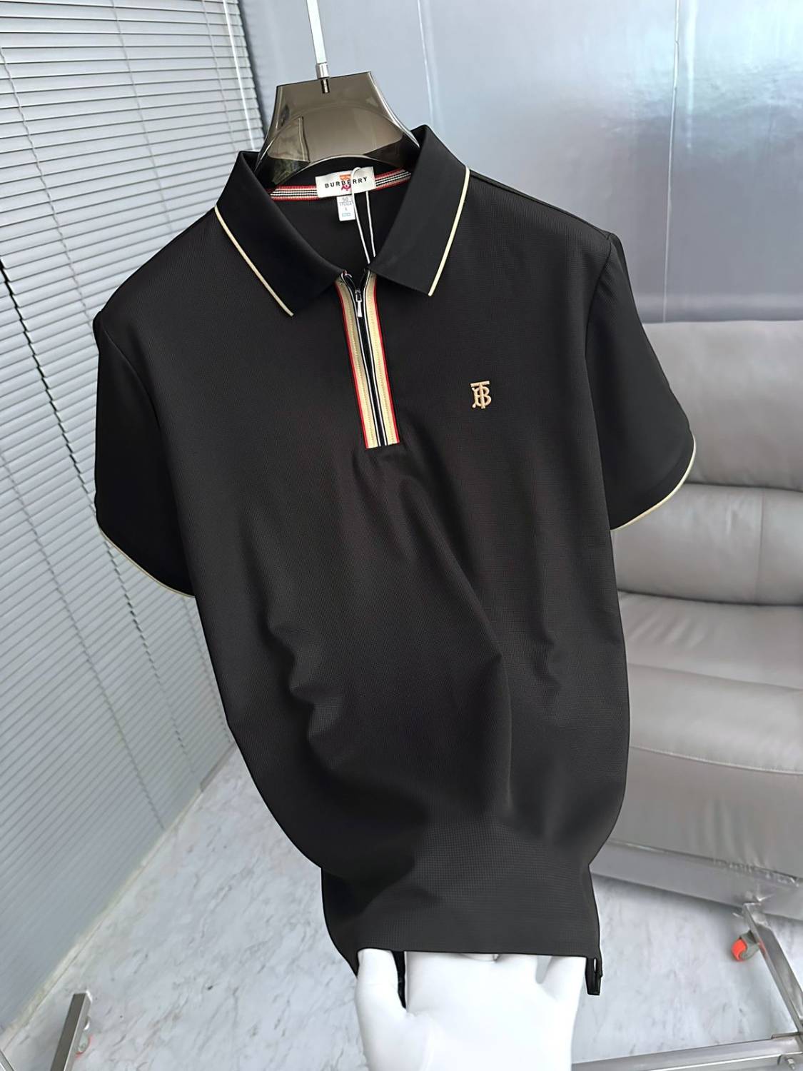 Burberry Black Premium Exclusive Polo T-shirt-1