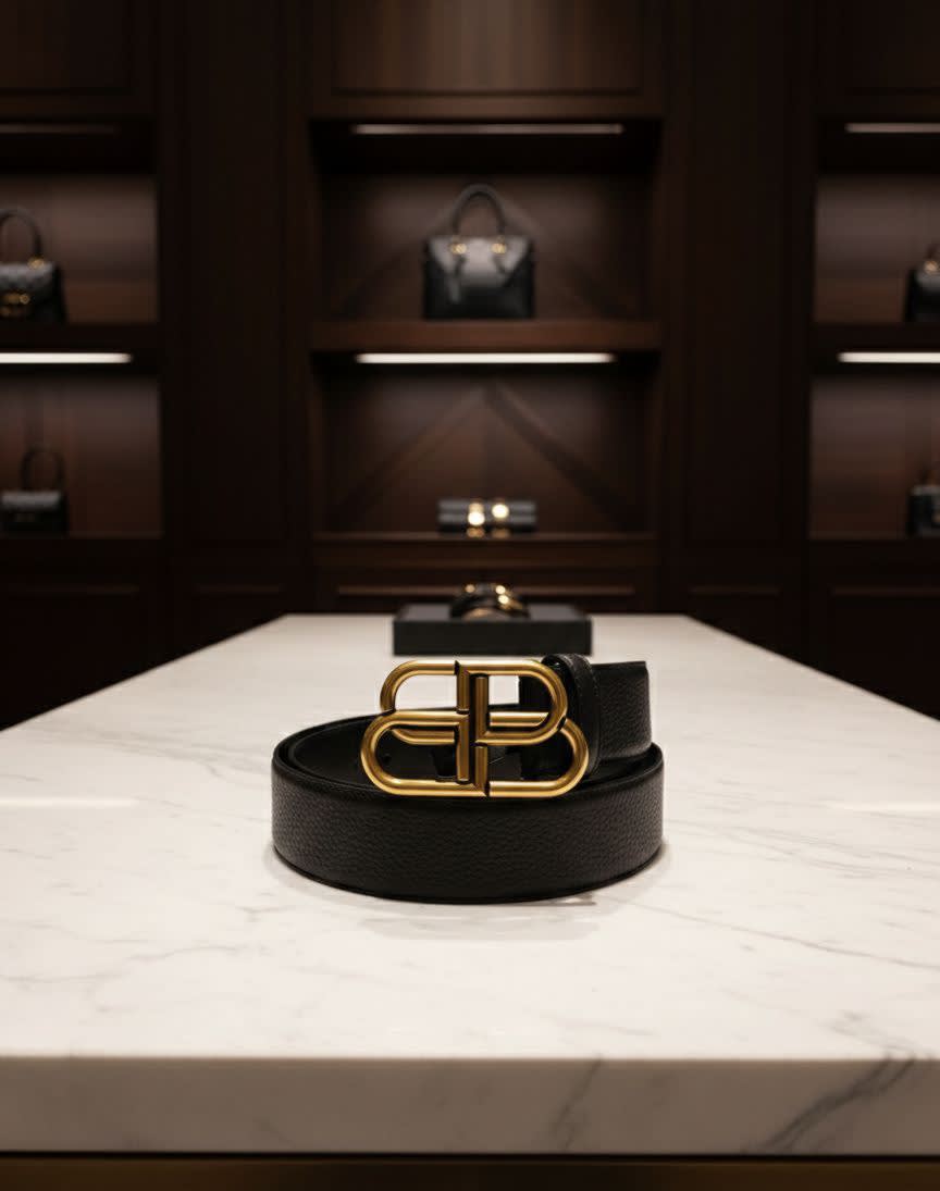 Balenciaga Black Premium Quality Leather Belt-1