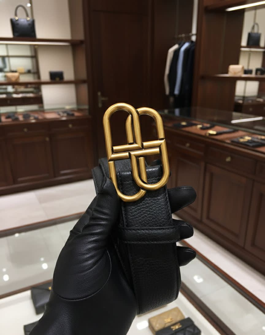 Balenciaga Black Premium Quality Leather Belt-3