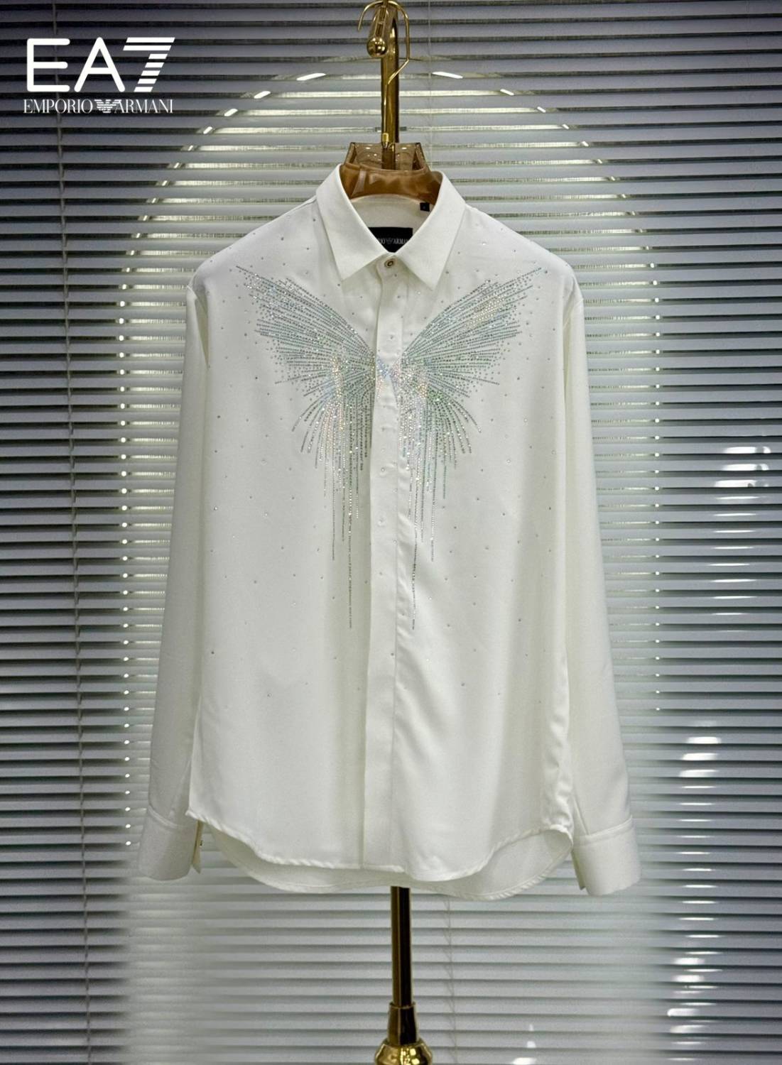 Emporio Armani butterfly Print White Premium Shirt-0